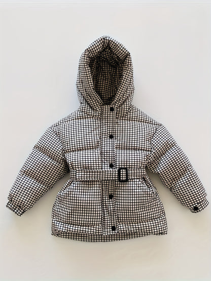 Boys/ Girls Warm Down Jackets With Belt & Pockets, Winter Clothes