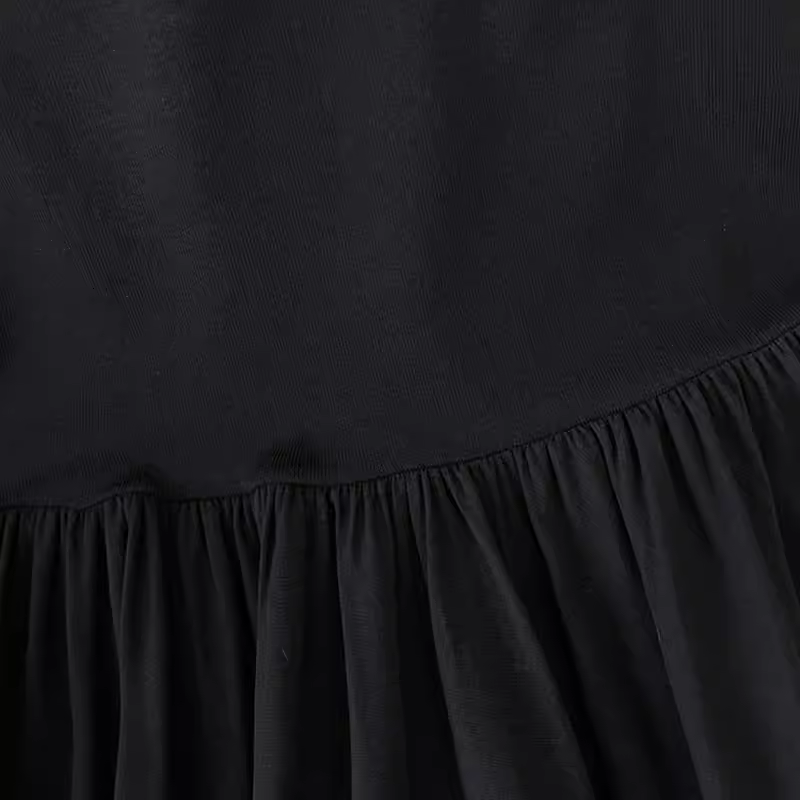 - little black dress half turtleneck A-line skirt for women summer GEU721