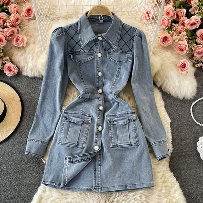 vmtvr Blue On-trend Multi Pocket Denim Mini Dress