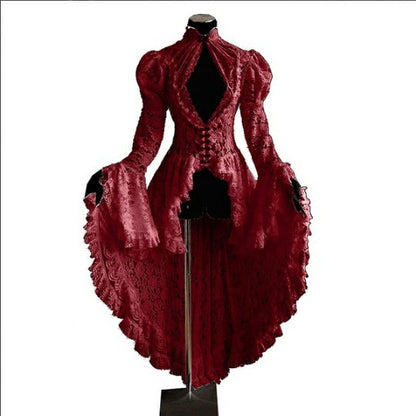 vmtvr group halloween costumes New Year Summer Fashion Sexy Woman Breathable Lace Stitching Design Retro Women's Clothing Dress