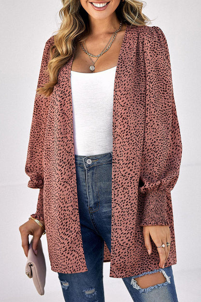 Elegant Leopard Printing Conventional Collar Tops(3 Colors)