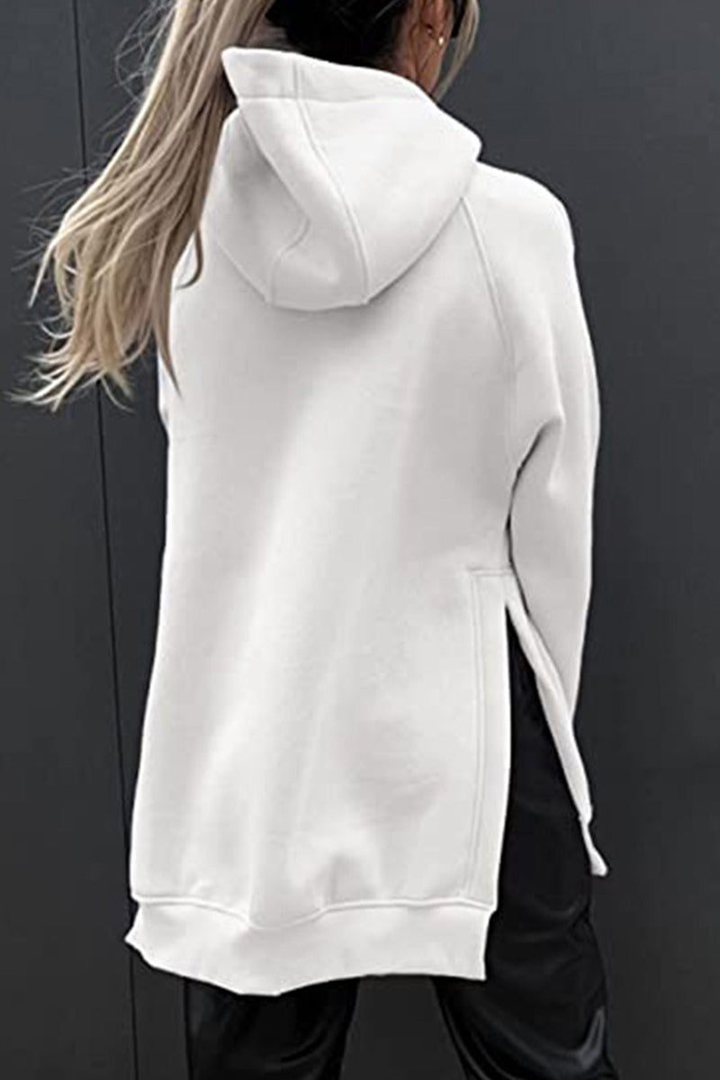 Casual Solid Solid Color Hooded Collar Tops