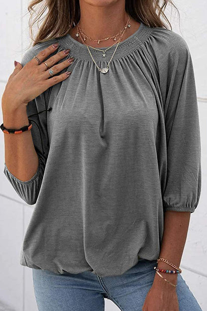 Casual Solid Solid Color O Neck Tops(9 Colors)