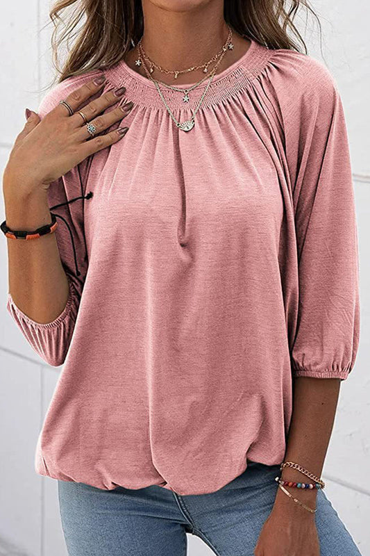 Casual Solid Solid Color O Neck Tops(9 Colors)