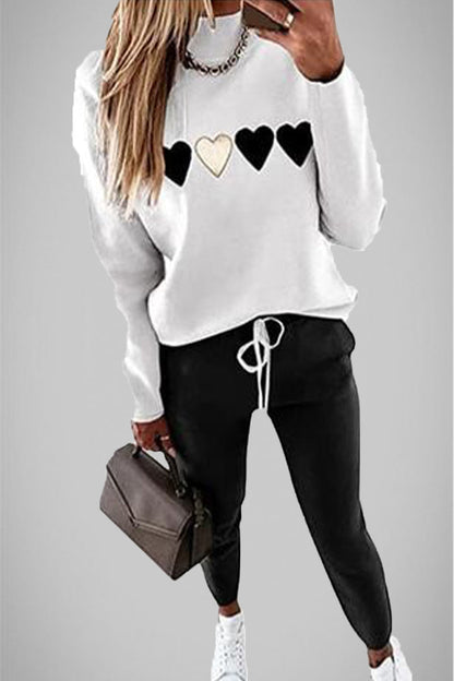 Casual Street Solid Patchwork V Neck Long Sleeve Two Pieces(4 Colors)