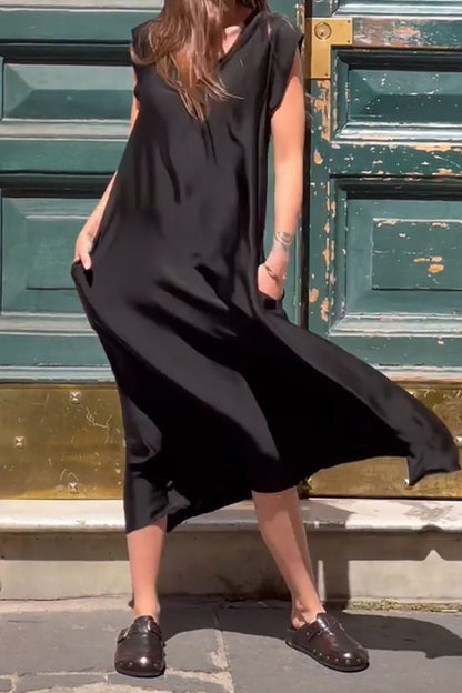 Casual Street Solid V Neck A Line Dresses