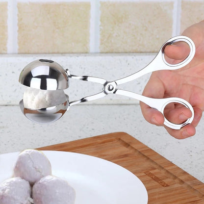 1pc, Meat Baller, Stainless Steel Meatball Maker, Meat Baller Tongs, Cake Pop, Ice Tongs, Cookie Dough Scoop, Kitchen Gadgets, Kitchen Stuff, Kitchen Accessories, Home Kitchen Items