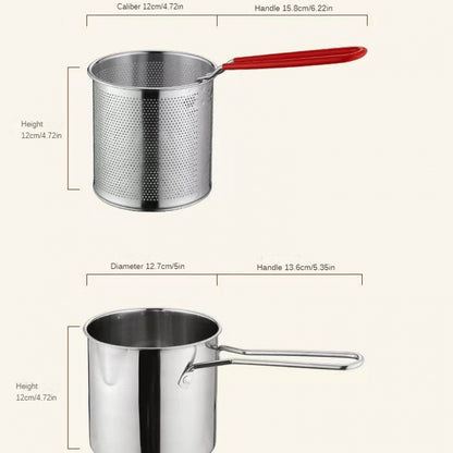 Versatile Stainless Steel Deep Fry Pot - Perfect for Crispy Tempura, Fries, Chicken | Safe, Durable & Easy-Clean