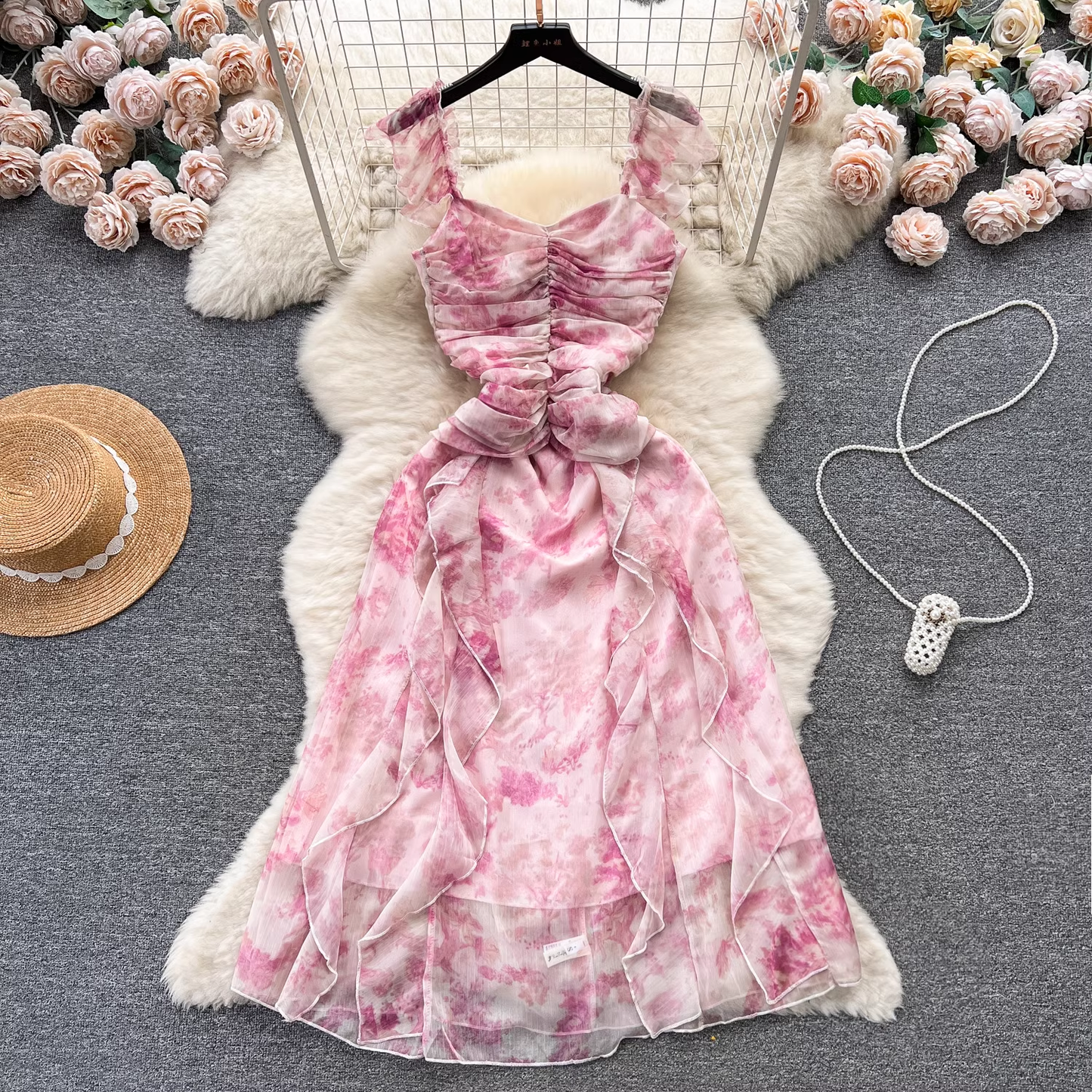 - French retro floral dress  GEU1236