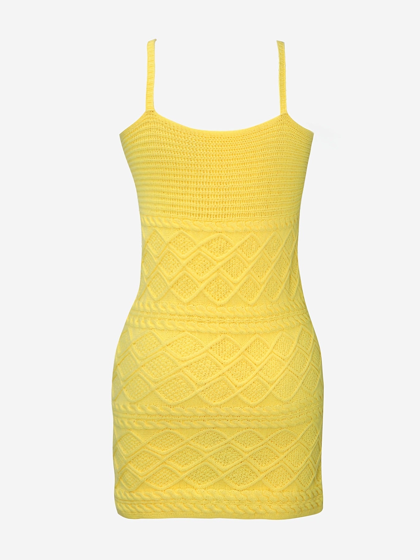 Women's Spring/Summer Chic Bodycon Dress - Casual Spaghetti Strap Knit, Comfortable & Non-Sheer