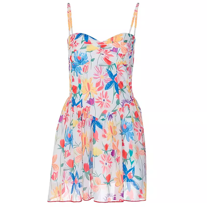 - Fashionable floral print suspender dress  GEU1404