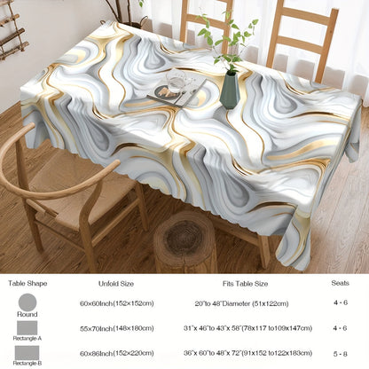 1pc Spring-Themed Marble Rectangle Tablecloth - Stain-Resistant, Erasable, Waterproof, and Easy-to-Clean - Decorative Table Cover for Home, Kitchen, Restaurant, and Easter Celebrations