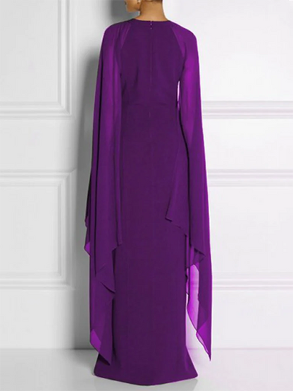 vmtvr - Loose Solid Color Round-Neck Maxi Dresses