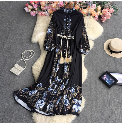 vmtvr- Long sleeve dress with waist cord GEU525