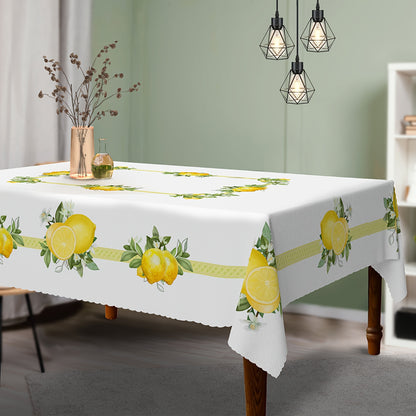 1pc Lemon Print Tablecloth - Small Fresh Style, Stain & Waterproof, Easy-Care Design - Spring-Themed Table Decor for Your Home