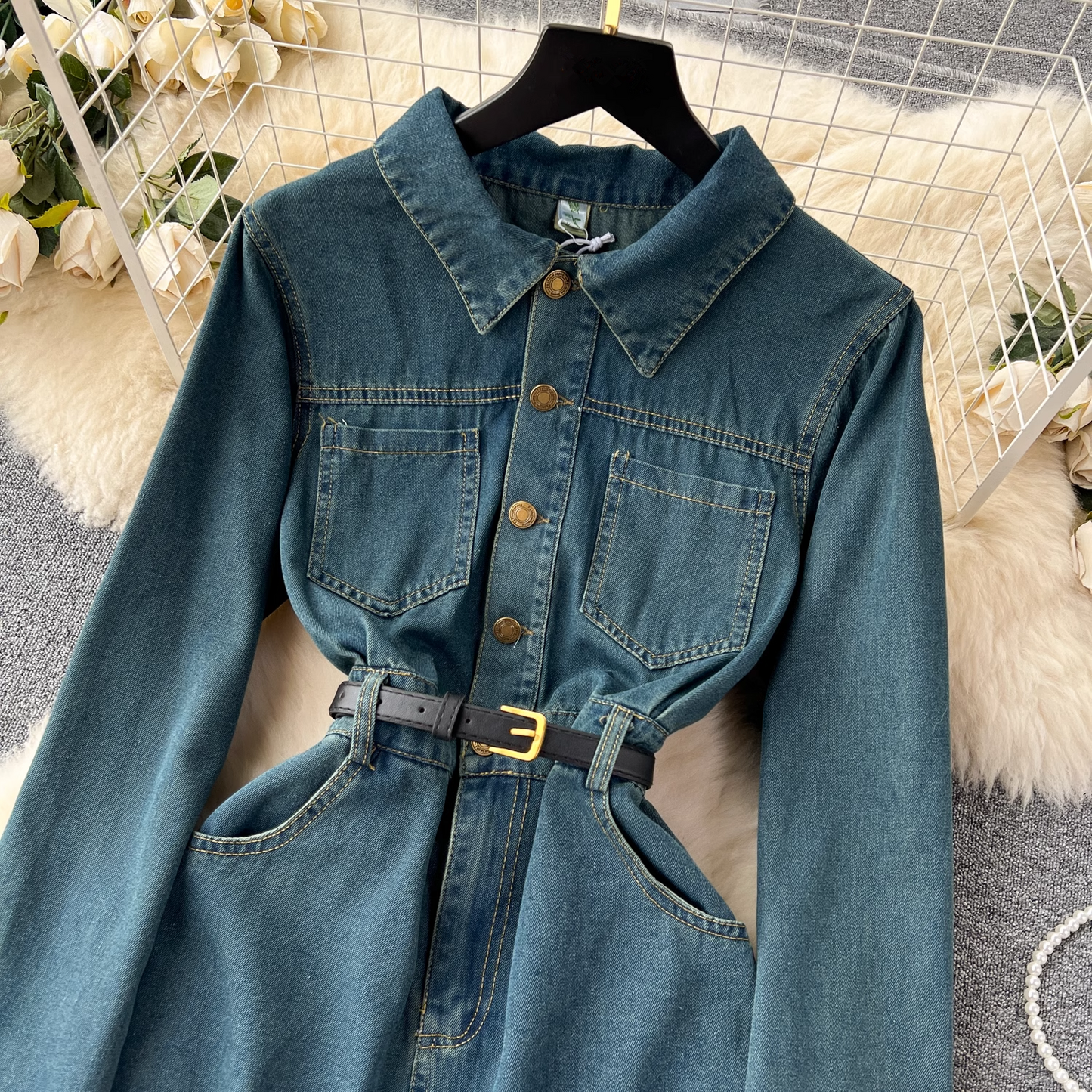 vmtvr- women's autumn denim dress GEU507