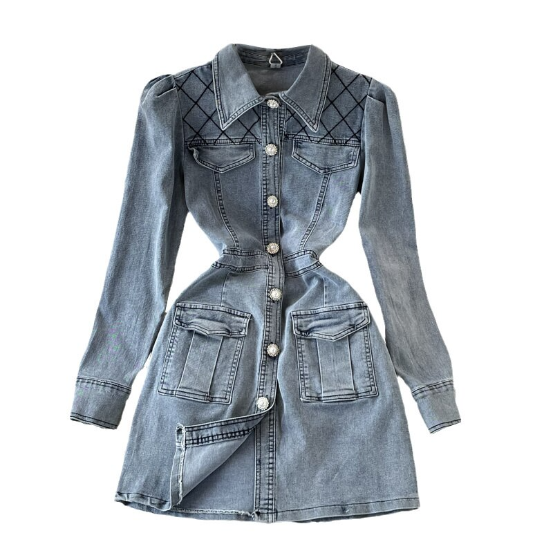 vmtvr Blue On-trend Multi Pocket Denim Mini Dress