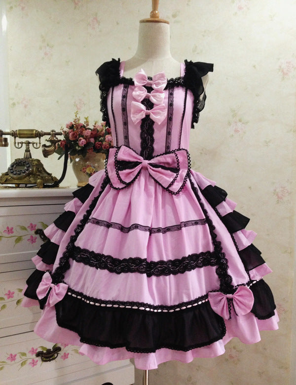 vmtvr pirates vs sailors drees to impress Lolita Princess Dress Gothic Chiffon Lace Bow Cosplay Ball Gown Sling Dress