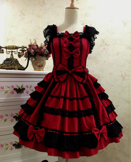 vmtvr pirates vs sailors drees to impress Lolita Princess Dress Gothic Chiffon Lace Bow Cosplay Ball Gown Sling Dress