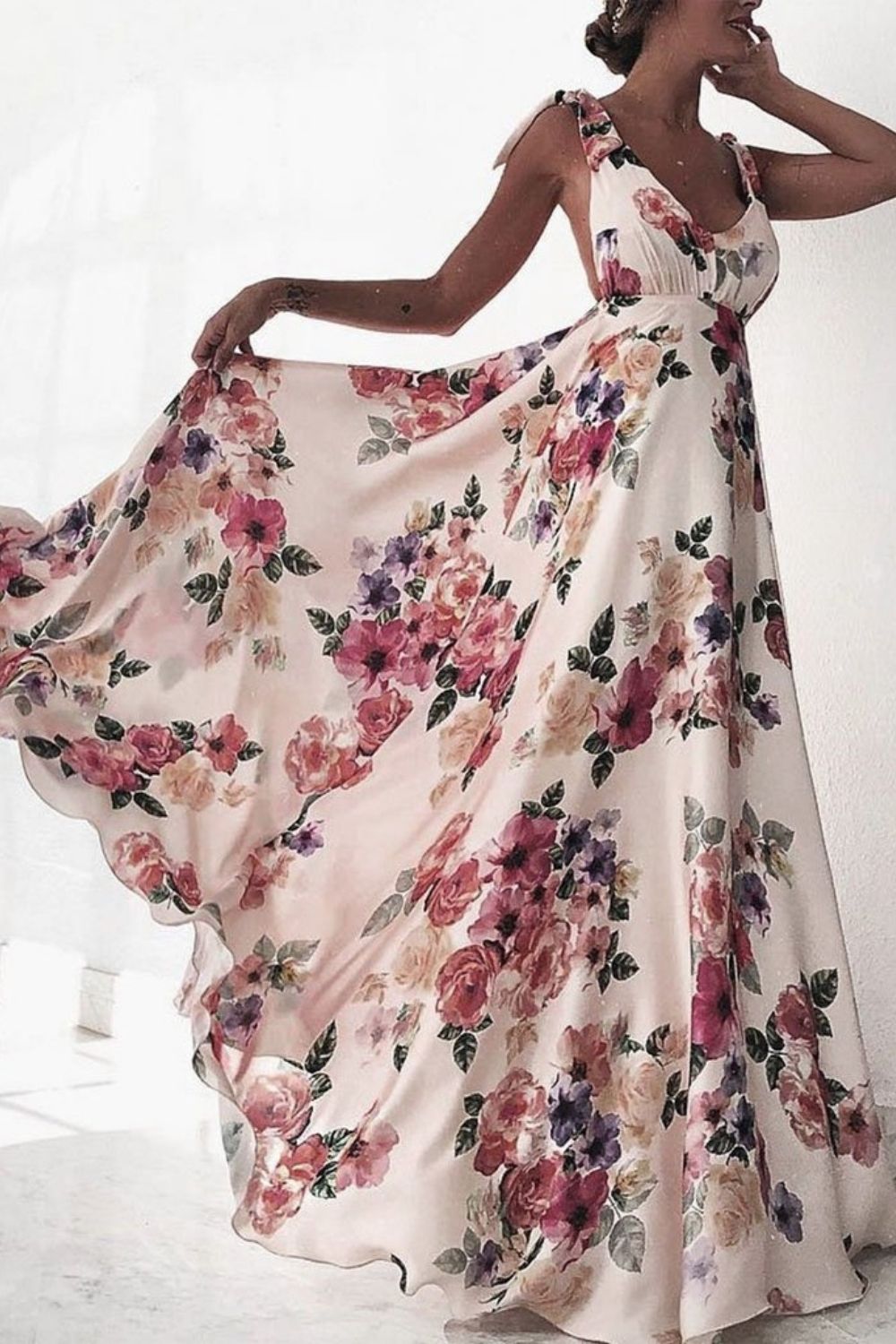 vmtvr - Sexy New Backless Floral Print Maxi Dress