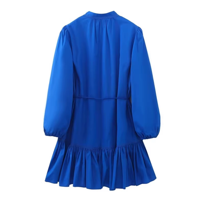 vmtvr- Royal blue tiered embellished shirt dress GEU553