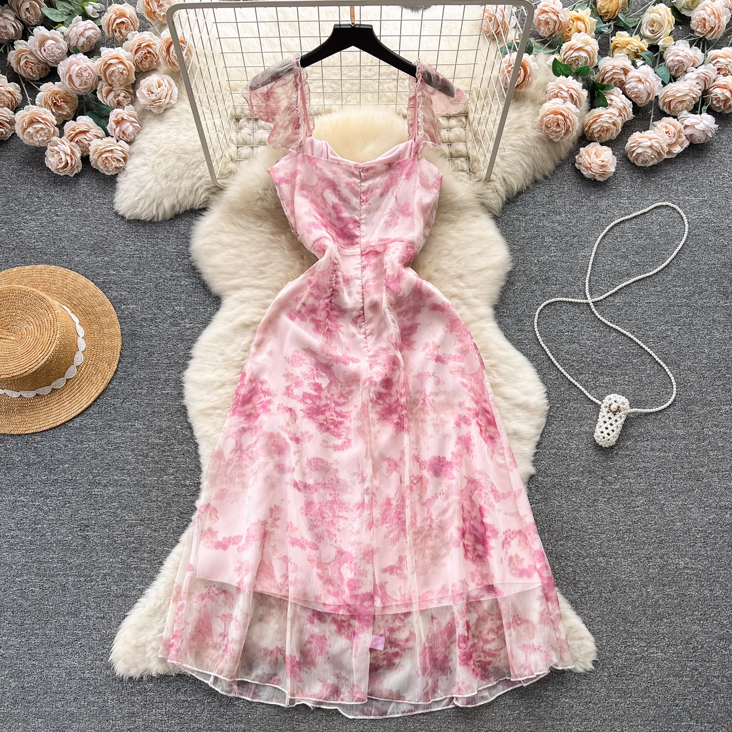 - French retro floral dress  GEU1236