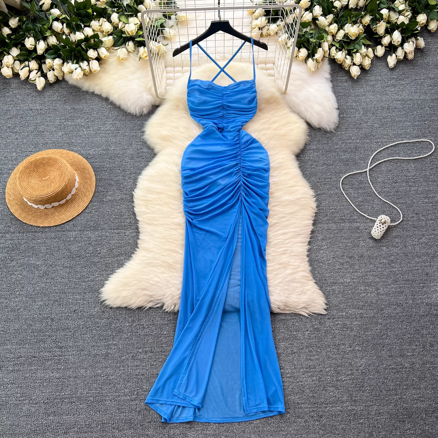 - Sexy Blue Summer Dress GEU1118