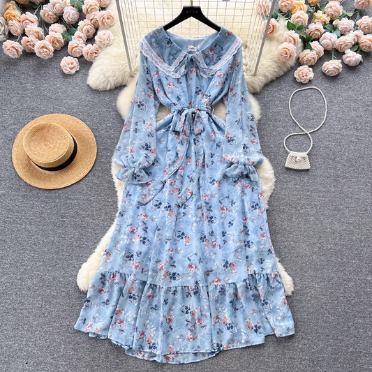 vmtvr- women's doll collar floral dress GEU517