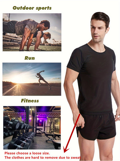 Men's Thermal Sweat Sauna Shirt - Premium Heat Trapping Compression Vest for Gym, Exercise, Outdoor Running, and Fitness - Breathable, Moisture-Wicking, Quick-Drying Shapewear Top