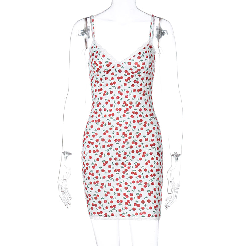 Ala Cherry Print Mini Dress