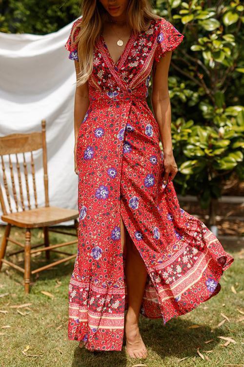 vmtvr - Bohemian Floral Maxi Dress