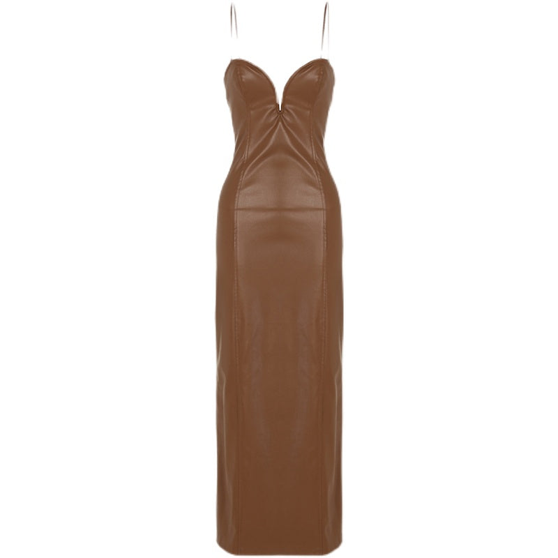 Bela Leather Maxi Dress