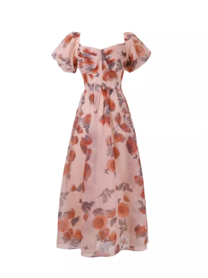 - Summer new retro floral long dress  GEU1134