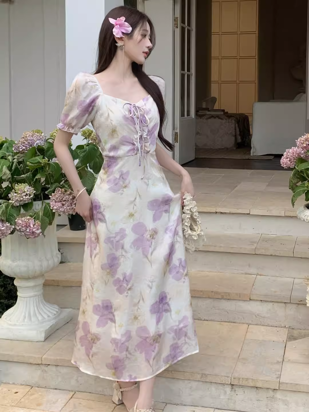 - Elegant seaside floral dress GEU1556