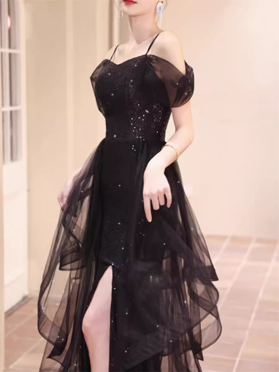 - Black A-line Dress  GEU1483