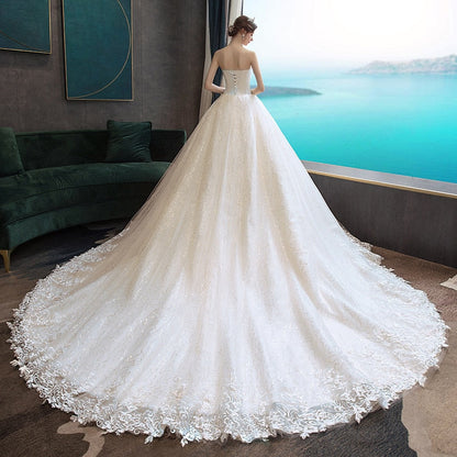 vmtvr Wedding Dress 2023 Gryffon Classic Strapless Wedding Gown With Train Lace Up Ball Gown Luxury Lace Embroidery Robe De Mariee