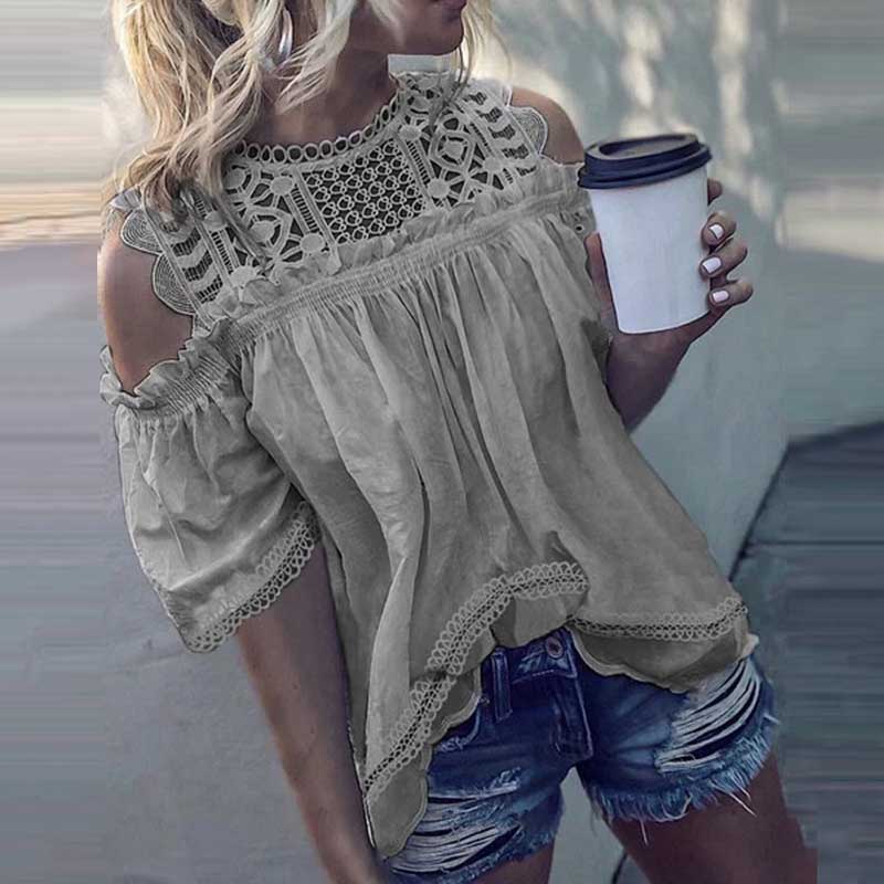 White Lace Hollow Out Cotton Women's Blouses Sleeveless O Neck Sexy Female Blouse Tops Loose Solid Hollow Out Shirts Blusa 5XL