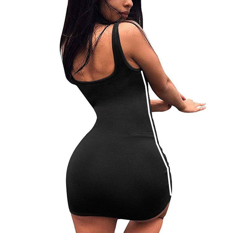 vmtvr - Bodycon Dresses Sexy Women Deep Low Neck Sleeveless Dress Fitness high waist Party Night Club Mini Vestidos