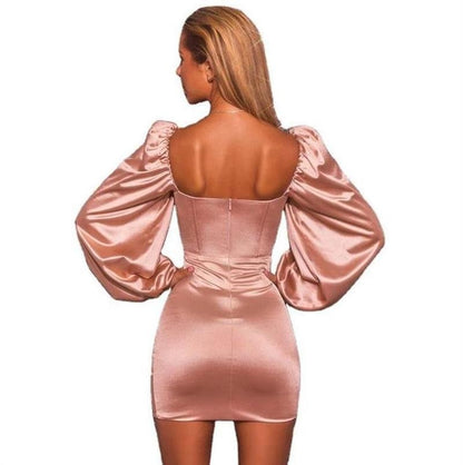 Party Dresses For Women Outfits New Slip Satin Dress Long Sleeve Sexy Evening Dresses Backless Tube Top Pleated Sequins Party Dresses for Women Summer Dress