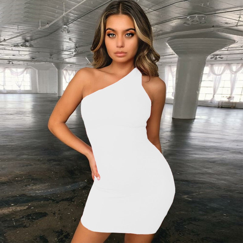 White Sexy Dress Women Spaghetti Strap Dresses Female High Waist Club Dress Short Summer Mini Sleeveless Vestidos