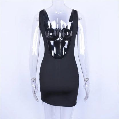 - backless bodycon front zipper  mini dress 2018 summer autumn women sexy sleeveless balck solid party zip dresses