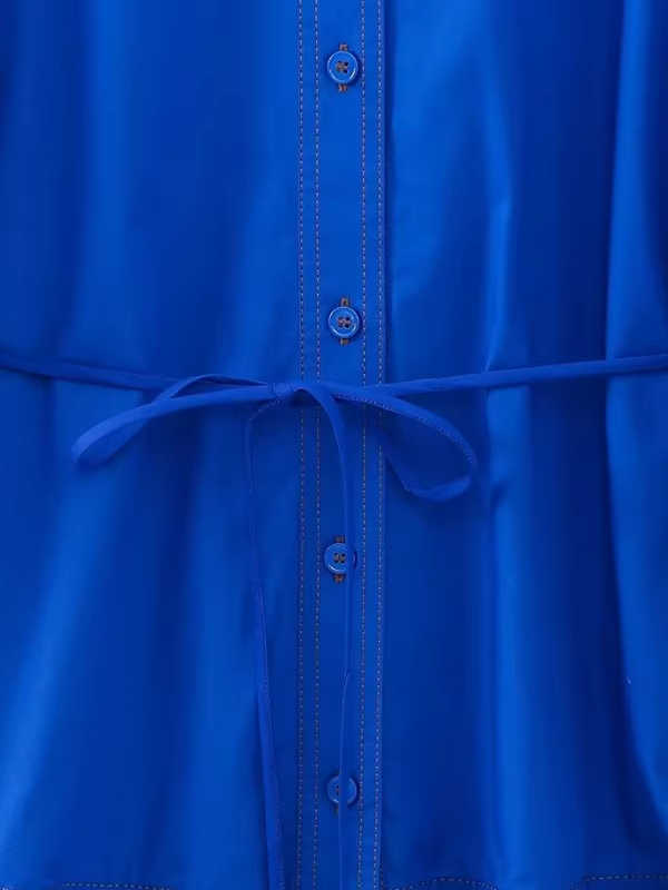 vmtvr- Royal blue tiered embellished shirt dress GEU553