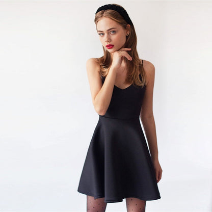 Summer Dress Sling Sexy Solid Color a Line Party Club Dress Sleeveless High Waist Fashion Mini Dress Female Plus Size