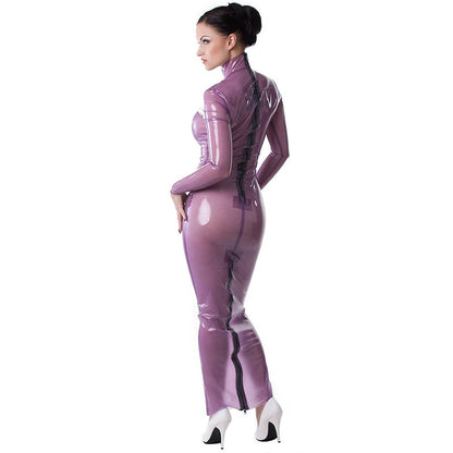 vmtvr Women Sexy PVC Latex Faux Leather Dress Turtleneck Long Sleeve Slim Bodycon Maxi Dress Plus Size PU Leather Long Dresses Custom