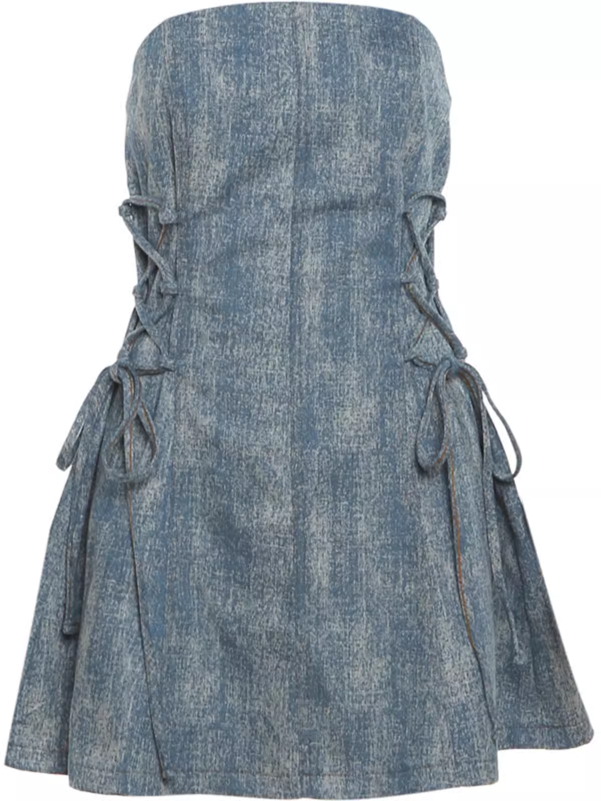 - Vintage washed denim tube top dress GEU1319