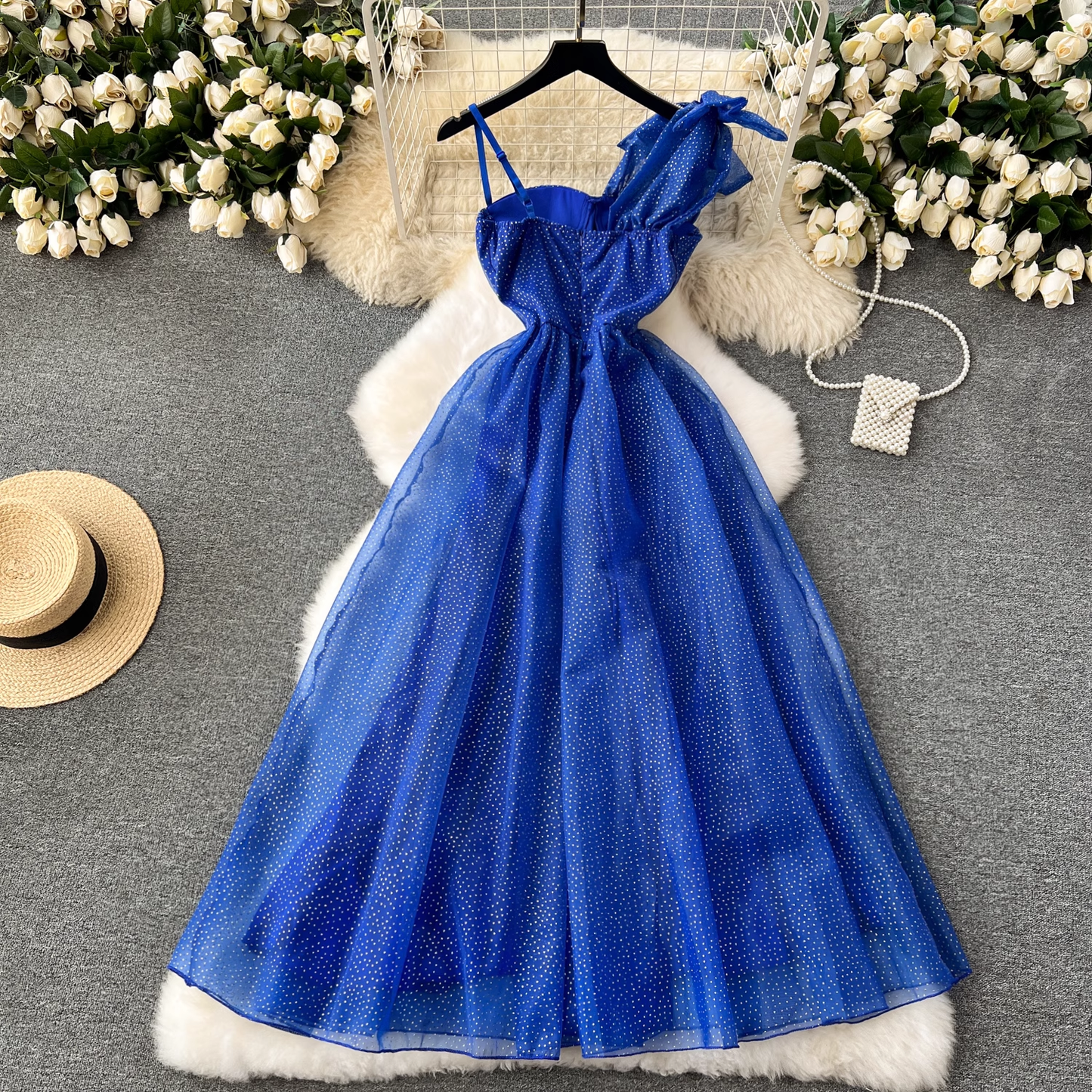 - Royal Blue A-line Party Dress  GEU1131