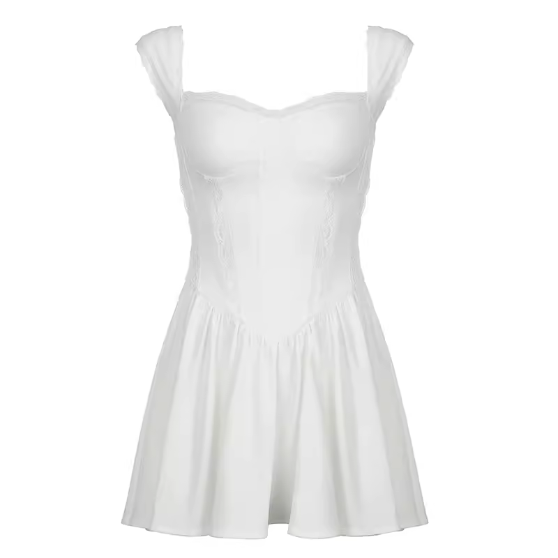 - White A-line Dress GEU1357