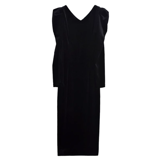 - women's v-neck velvet black dress GEU830