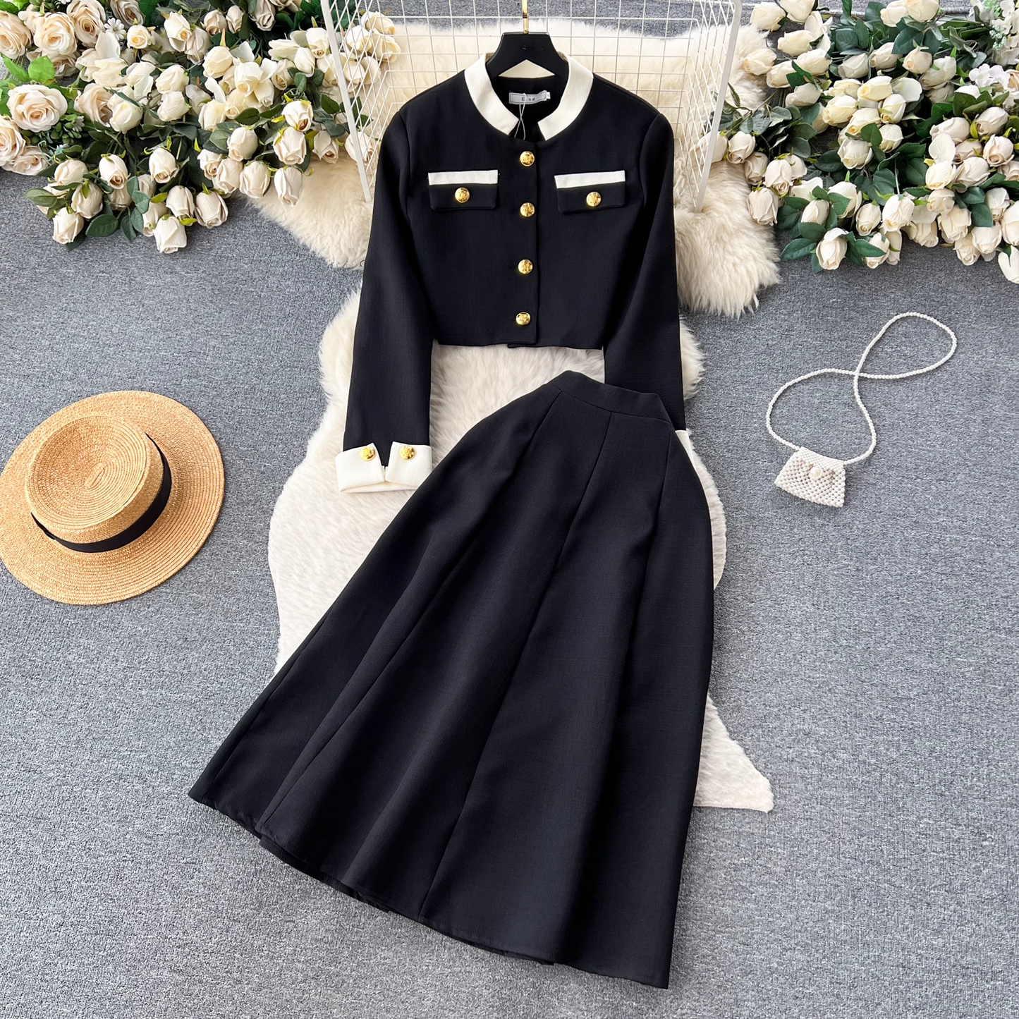 vmtvr- Blazer Women's Two Piece High Waist Dress GEU557