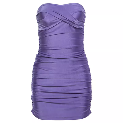 - Purple Strapless Homecoming Dress  GEU1333